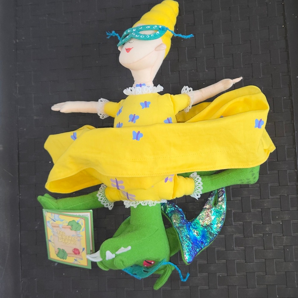 The Library Dragon Flip Doll Merry Makers Miss Lotta Scales Plush Reversible 12"
